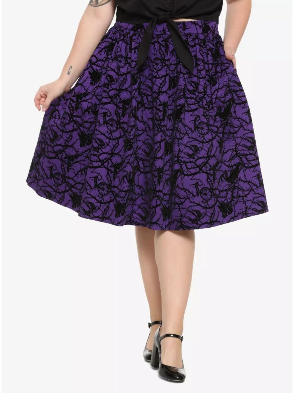 NWT Her Universe Maleficent Flocked Circle Skirt XL Purple Disney
